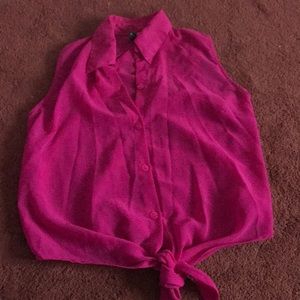 Pink chiffon tank